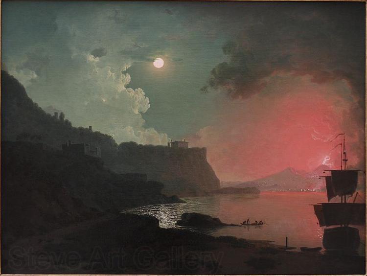 Joseph wright of derby Vesuvius from Posellipo Spain oil painting art